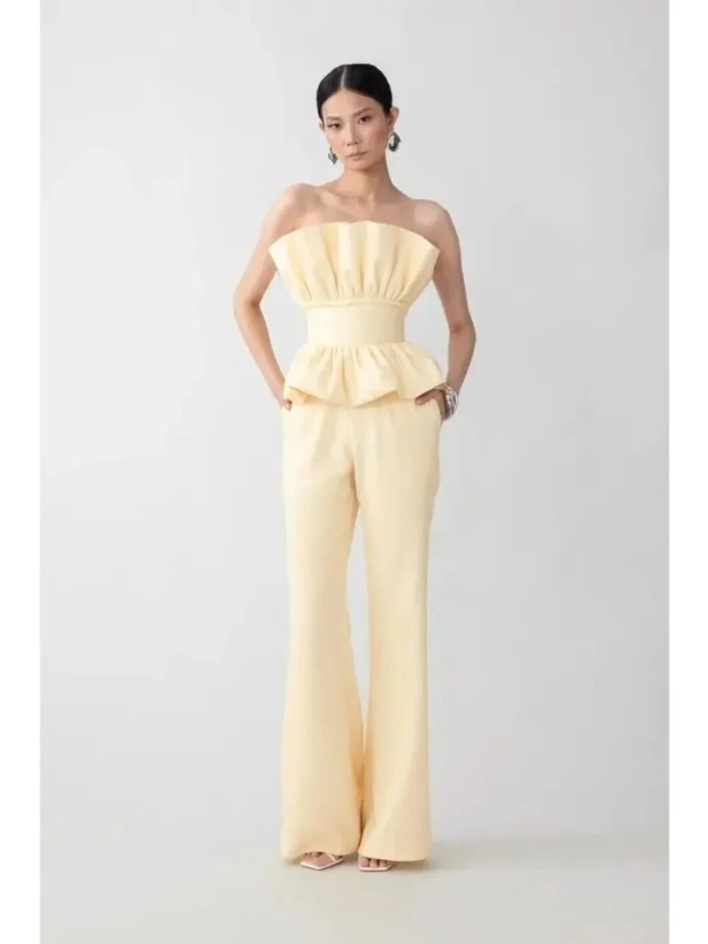 Sau Lee Nicola Crepe Pants Butteryellow Womens Size 4